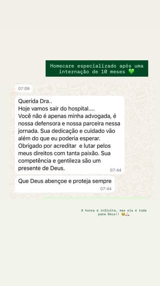 Mensagem de Seguidora