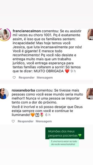 Mensagem de Franciane