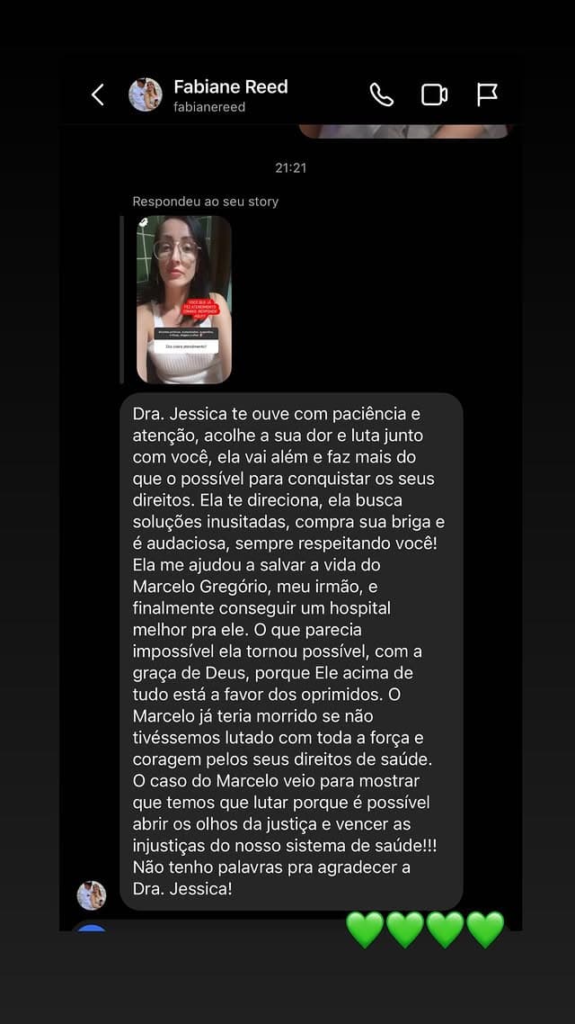 Mensagem de Fabiane