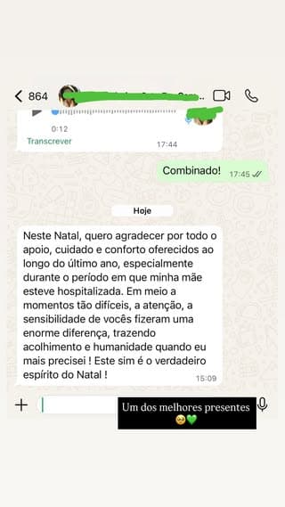 Mensagem de Seguidora